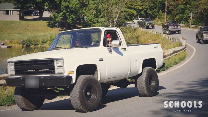 White lifted square body